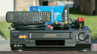 100 Sony Slv - N50 Hifi Vcr Vhs Player/recorder W/remote & Cables