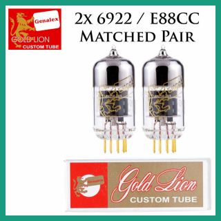 2x Genalex Gold Lion 6922 / E88cc / 6dj8 | Matched Pair / Duet / Two Tubes