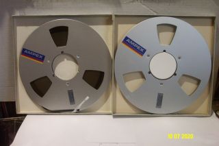 1 Ampex Grand Master 456 Metal 1/4 " X 10.  5 " W 3600ft Tape & 1 Ampex Take Up Reel