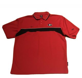 Team Nike Georgia Bulldogs Men’s Xl Polo Shirt Dri - Fit Material