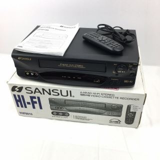 Sansui Vhf6010d Vcr Vhs Player 4 Head Hi - Fi Stereo With Remote & Box