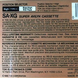 TDK SA - XG C90 Cassette Tape - High Bias Cr02 Type II - Rare 2