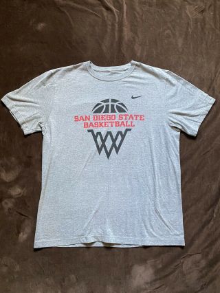 San Diego State University Aztec Basketball Nike " Just Do It " Back Print Size Xl