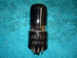 Vintage Jan Ckr Ken Rad 6sn7 Gt Vacuum Tube Vt - 231 Black Glass Chrome