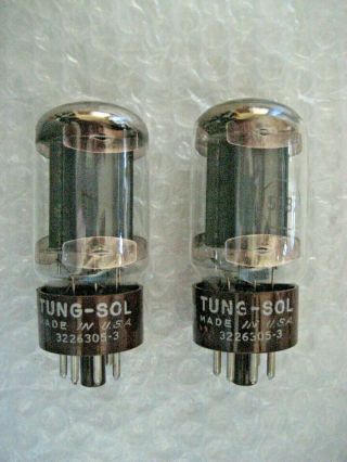 Matched Pair Tung Sol 5881 6l6wgb Vintage Mil Spec Power Pentodes 539c 4