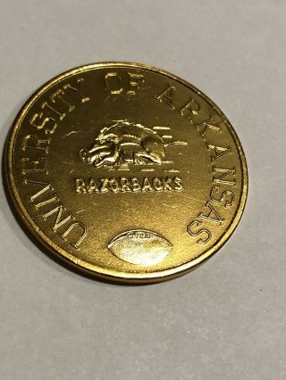 1970 Arkansas Razorbacks Football Schedule Monroe Shock Token Coin