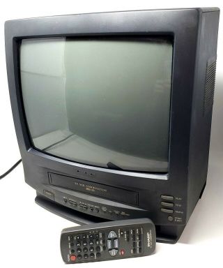 Sharp - 13 " Tv / Vcr Combo 13vt - J100 - Vhs - Retro Gaming Crt Television Vintage
