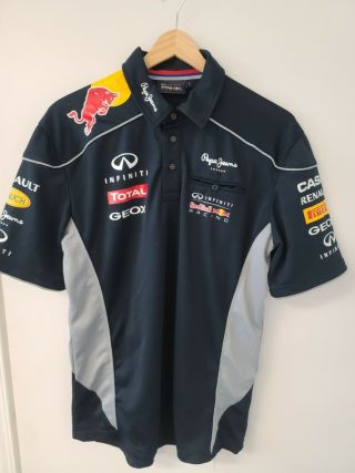Pepe Jeans London Red Bull Racing F1 Infiniti Mens Polo Shirt Size Large In Euc