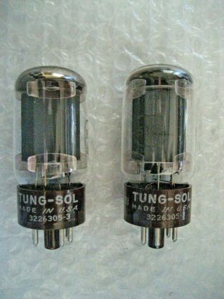 Pair Tung Sol 5881 6l6wgb Vintage Mil Spec Power Pentodes 539c 1