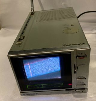 Vintage 1982 Panasonic Micro Color TV Model No.  CT - 3311 power pack 2