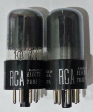 Premium Matched Pair 6sn7gt Rca Nos Smoked Glass Tubes