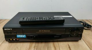 Sony Slv - N55 Hi - Fi Stereo Vcr Vhs Video Cassette Recorder W/ Remote Control