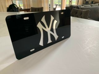 York Yankee Laser Tag License Plate Durable Acrylic Black/silver