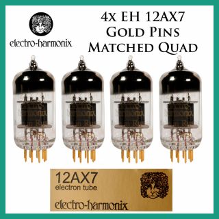 4x Electro Harmonix Gold 12ax7 / Ecc83 | Matched Quad / Quartet / Four Tubes