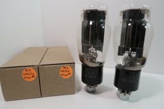 Matched Pair 6as7g Rca Black Plate Strong Amp Radio Valve Vacuum Tube