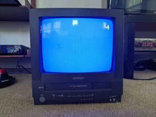 Sharp Tv Vcr Combo 13vt - N100 13 " Color Crt Vhs Player,  Retro Gaming