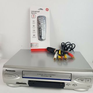 Panasonic Pv - V4523s Silver Vcr Vhs Player Recorder W/remote & Cables