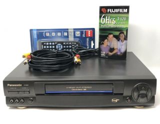 Panasonic Vcr Vhs Player Recorder Pv - 9660 4 Head Hi - Fi W/ Remote,  Cable,  Tape