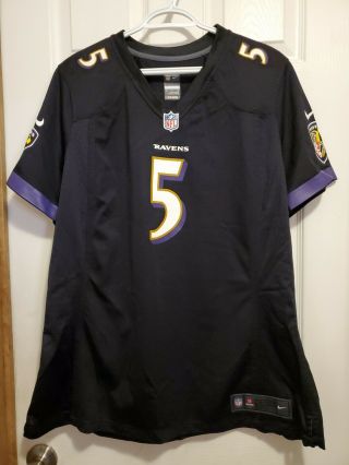 Nike Nfl On Field Baltimore Ravens Joe Flacco 5 Jersey,  Black/purple,  Sz Xxl