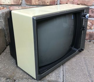 Mid Century Retro Yellow Philco Small Portable Tv Television Vintage