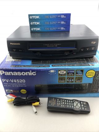 Panasonic Pv - V4520 Vcr Vhs Player Recorder Omnivision 4 Head Hifi Remote,  Media