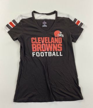 Majestic - Womens Size Large - Cleveland Browns V - Neck T - Shirt