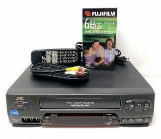 Jvc Vcr Video Cassette Recorder Player W/vhs Tape,  Av Cable & Remote Hr - A55u