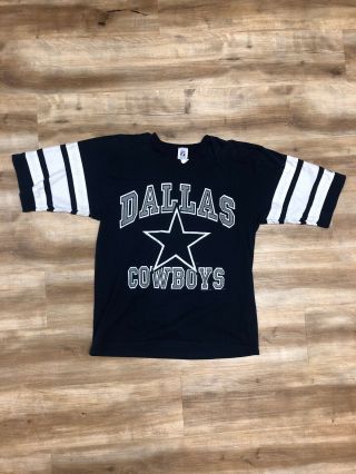 Dallas Cowboys Nfl Football Vintage 90s Logo 7 Ringer Sleeve Tshirt Large