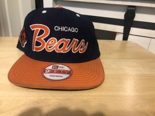 Chicago Bears Snapback Hat - Mitchell & Ness Blue/orange Nfl Vintage