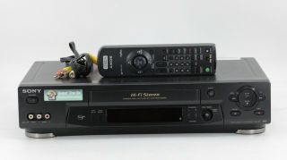 Sony Slv - N71 Hi - Fi Stereo Vcr Vhstape Player Recorder W/ Remote & Rca Cables