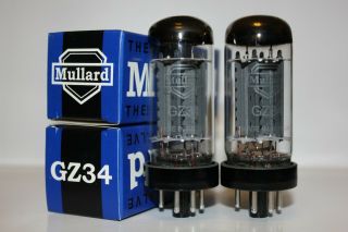 Matched Pair Mullard Gz34 / 5ar4 Rectifier Tubes,  Brand