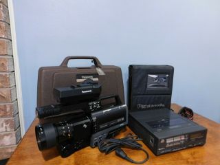 Panasonic Wv - 3250 Vintage Industrial Video Camera & Ag - 2400 Pro Portable Vcr