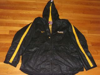 Nike Pittsburgh Steelers Full Zip Hooded Rain Jacket Mens Large