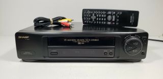 Sharp 4 Head Hifi Stereo Vcr Vhs Player Vc - H952u With Remote & Cables