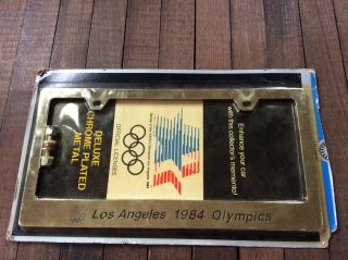 1984 Los Angeles Ca Olympic License Plate Frame Holder Chrome Plated