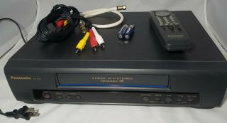 Panasonic Vcr Complete Vhs Recorder Player Remote Cables Pv - 7450