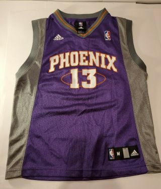 Adidas Nba Authentic Steve Nash Phoenix Suns Jersey Youth Size Medium 10 - 12 Euc