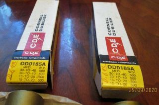 Vintage CDE Electronic Components capacitor NOS x2 DD0185A 2