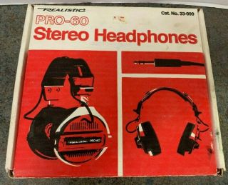 Realistic Pro 60 Vintage Headphones - Radio Shack Tandy 33 - 999