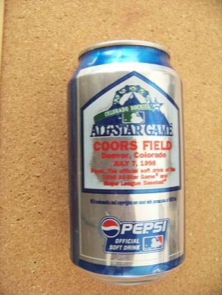 1998 Colorado Rockies As A.  S.  All - Star Game Pepsi Cola Can Empty