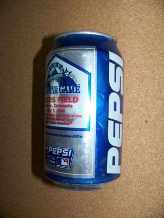 1998 Colorado Rockies AS A.  S.  All - Star Game Pepsi Cola can EMPTY 2
