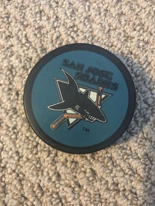 San Jose Sharks Vintage Old Style Nhl Hockey Official Game Puck Trench