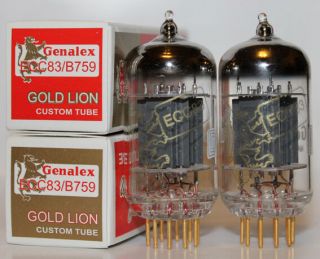 Matched Pair Genalex Gold Lion 12ax7 / Ecc83 / B759 Tubes,  Brand