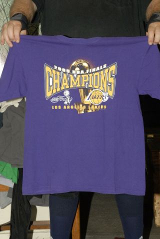 Los Angeles Lakers 2009 World Champs Nba T Shirt Kobe Bryant Pau Gasol Odom L Nm