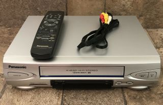 Panasonic Pv - V4523s Vcr Vhs Player Recorder With Remote & Av Cables -
