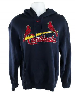 Nike Mens Hoodie Size M St Louis Cardinals Cards Mlb Baseball Navy Blue Pullover