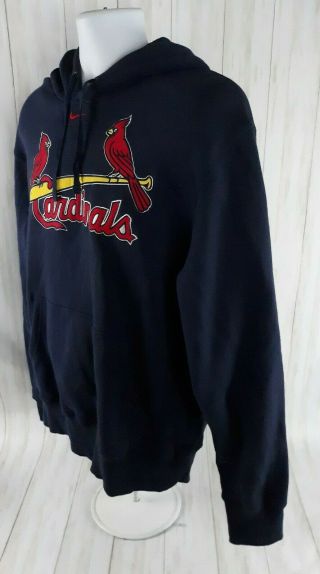 NIKE Mens Hoodie Size M St Louis Cardinals Cards MLB Baseball Navy Blue Pullover 2