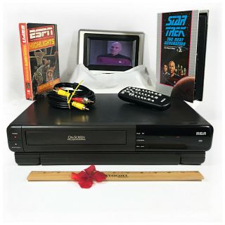 Rca Vr324 On Screen Vcr Player Vhs Gift Trek Tng Tape Play Bundle With Remote