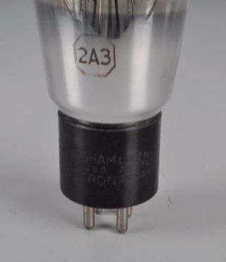 ENGRAVED RCA CUNNINGHAM 2A3 TUBE with SPRING HUNG FILAMENT J47 3
