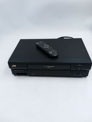 JVC HR - A591U Hi - Fi 4 - Head Stereo VHS SQPB VCR,  Remote 2